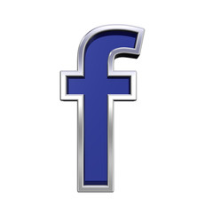 Obraz premium Lower case letter from blue glass with chrome frame alphabet set