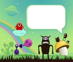 vector psychedelic postcard