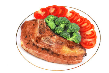 roaste steak and vegetables