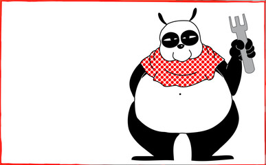 panda con forchetta