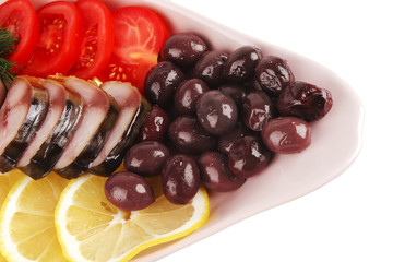 smoked fish served with vegetables