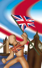 Abwaschbare Fototapete Doodle Großbritannien-Symbol