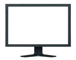 Computer flat wide screen isolated on white