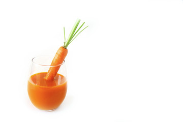 Carrot juice on white