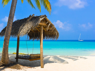Swing on a tropical beach