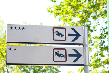 Hotel road signs