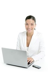 Modern businesswoman with white suit
