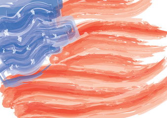 Abstract United States of America Flag in water paint