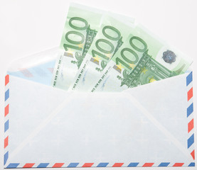 Money in an airmail envelope