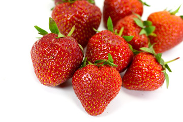 Erdbeeren,freigestellt auf weiss