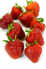Erdbeeren,freigestellt auf weiss