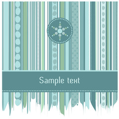 Blue stripes and dots card design