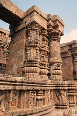 Obraz premium Ancient Hindu Temple at Konark, Orissa, India. 13th Century AD