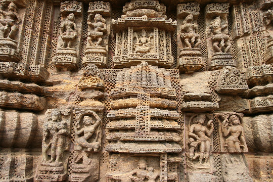 Ancient Hindu Temple at Konark, Orissa, India. 13th Century AD