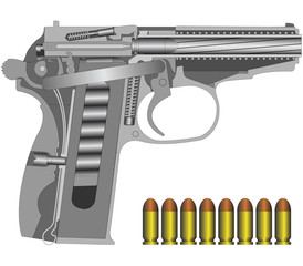 Vector illustration of russian gun