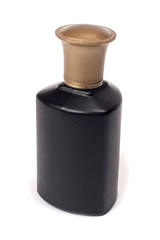 Black bottle of spirits isolated on