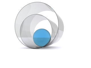 glass ball abstract background. 3d
