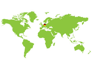 GERMANY position in the world vector illustration