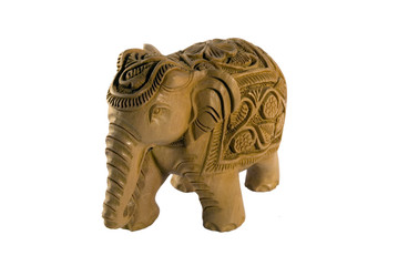 Carved Indian Elephant, Isolated
