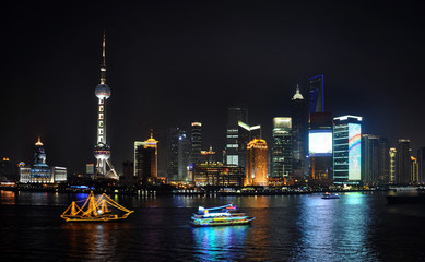 Naklejka premium Shanghai cityview, by night
