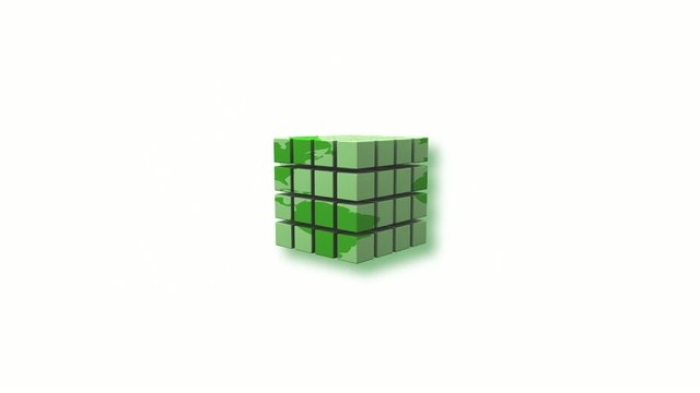 Explosion Cubes vert 3D ecologie mondiale