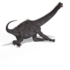 giant dinosaur brachiosaurus With Clipping Path over white