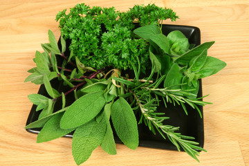 Green fresh herbs
