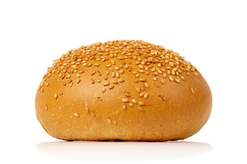 Warm fresh bun with sesame seeds