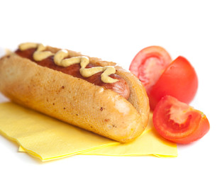 Hot dog with tomato