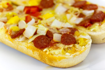 Gebackene ,belegte,Baquette