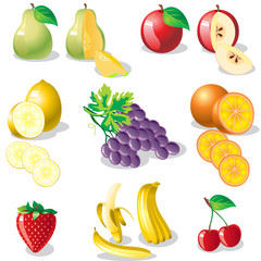 set of vector icons on the theme « Fruit»
