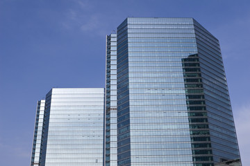 Obraz premium modern glass buildings in central business district, beijing