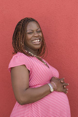 laughing pregnant woman