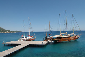 bodrum coast and sailboats