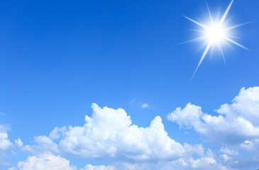 Obraz na płótnie Canvas Błękitne niebo i słońce
