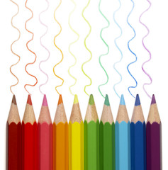 colorful pencils tracing