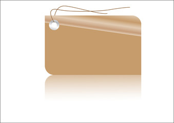 Brown colored shopping tag; clip-art