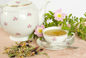 Damascene rose herbal tea