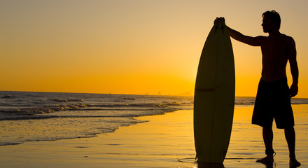 Surfing at Sunset