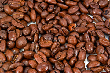 Roasted coffee beans background