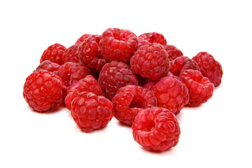 Fresh raspberries isolated on white