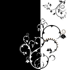 Duo tone floral wallpaper