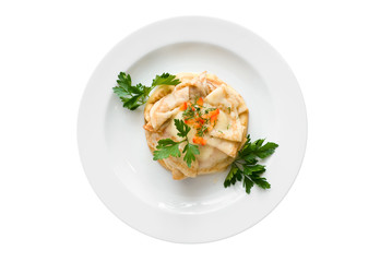 Pancakes with greenery