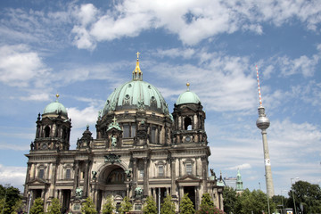Obraz premium Berliner Dom und Fernsehturm, Berlin