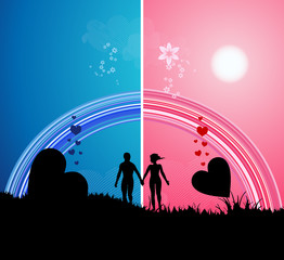 Naklejka premium Romantic walk