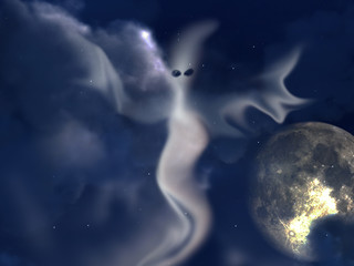 Ghost And Night Sky