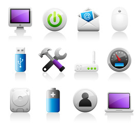 Set of 12 Titanium Series computer icons
