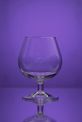 glass on a mirror and reflection