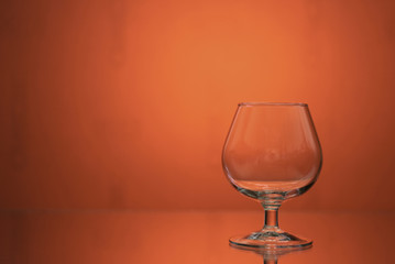 glass on a mirror and reflection