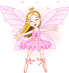 Fototapeta na wymiar Little pink fairy